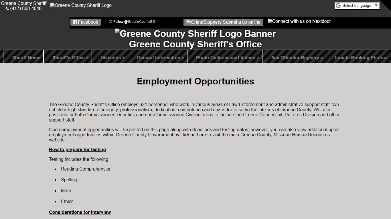 Employment Opportunities - Greene County, Missouri